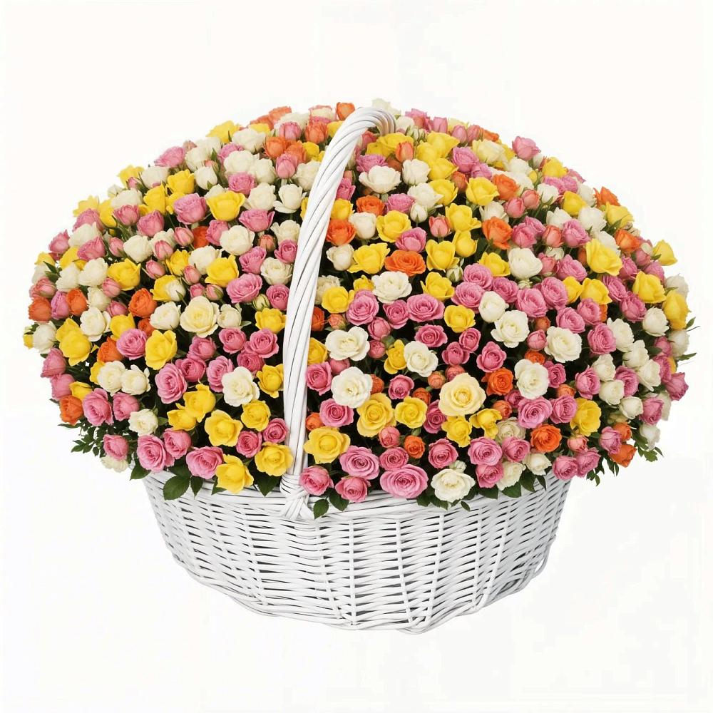 Премиум корзина Кустовых Роз в Минусинске Премиум букет из: Розы в Минусинске