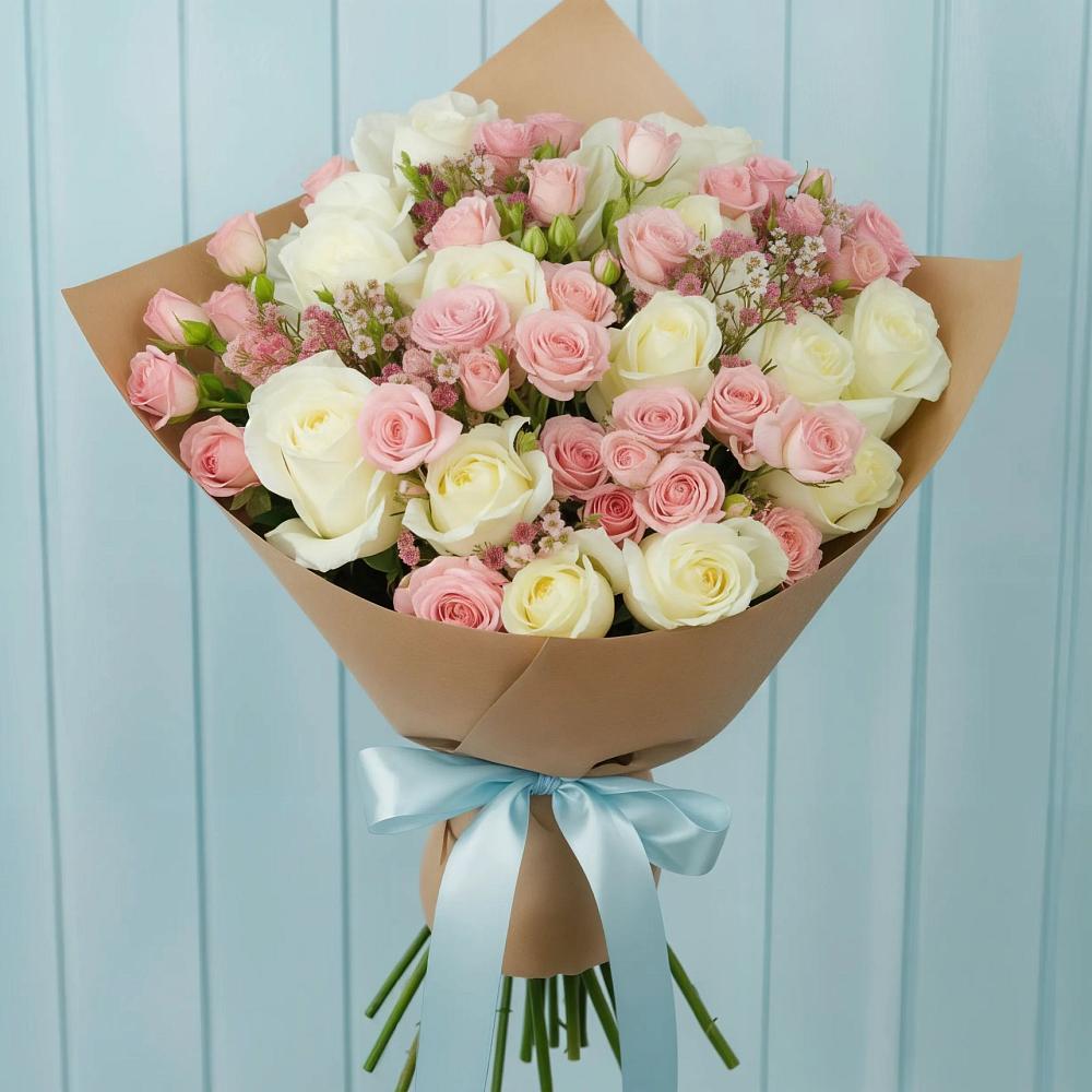 Букет романтичный подарок в Минусинске Букет цветов из: Розы в Минусинске