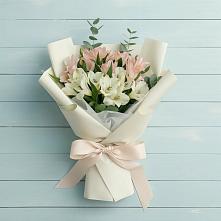 Букет Утренний поцелуй в Минусинске Букет цветов из:  Альстромерии в Минусинске