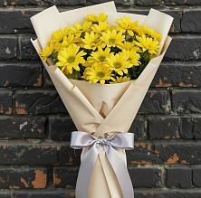 Букет Желтое настроение в Минусинске Букет цветов из:  Хризантемы в Минусинске