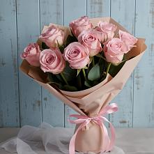 9 розовых роз в Минусинске Букет цветов из:  Розы в Минусинске