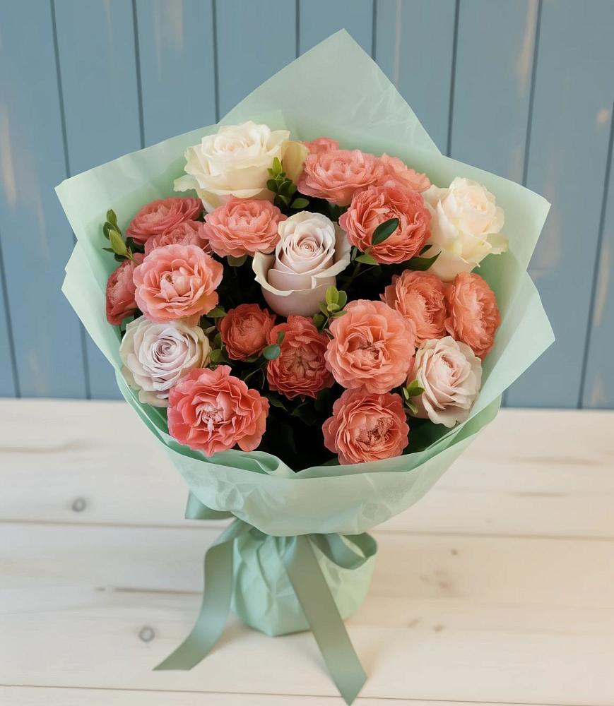 Букет влюбленный романтик в Минусинске Букет цветов из: Розы в Минусинске