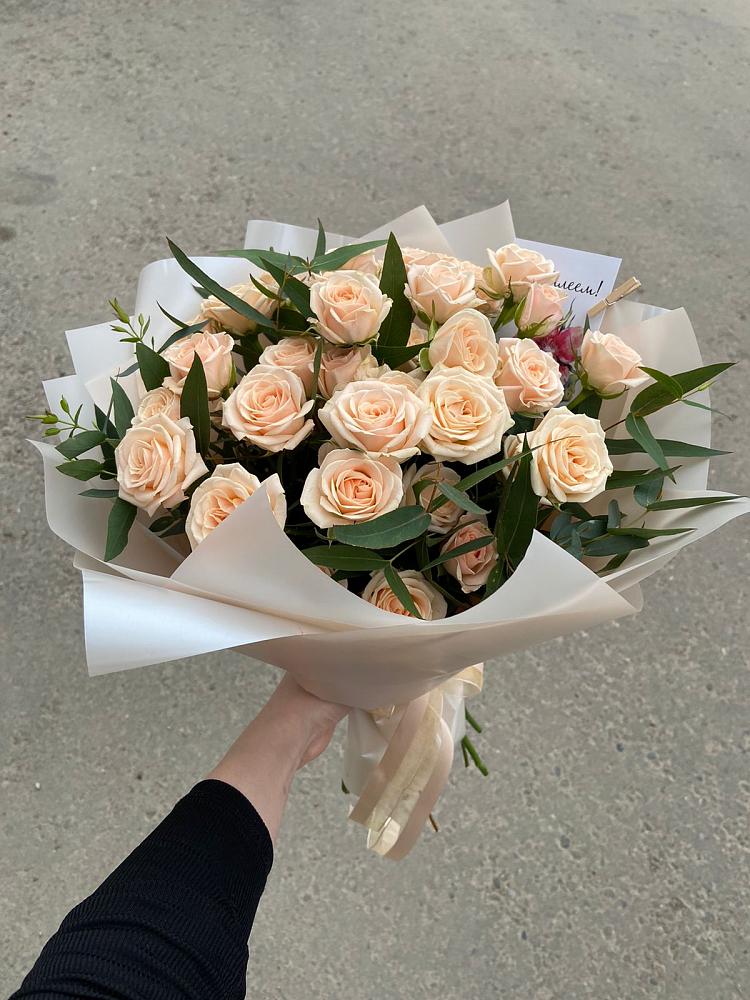 Букет Кремовые розы Латте в Минусинске