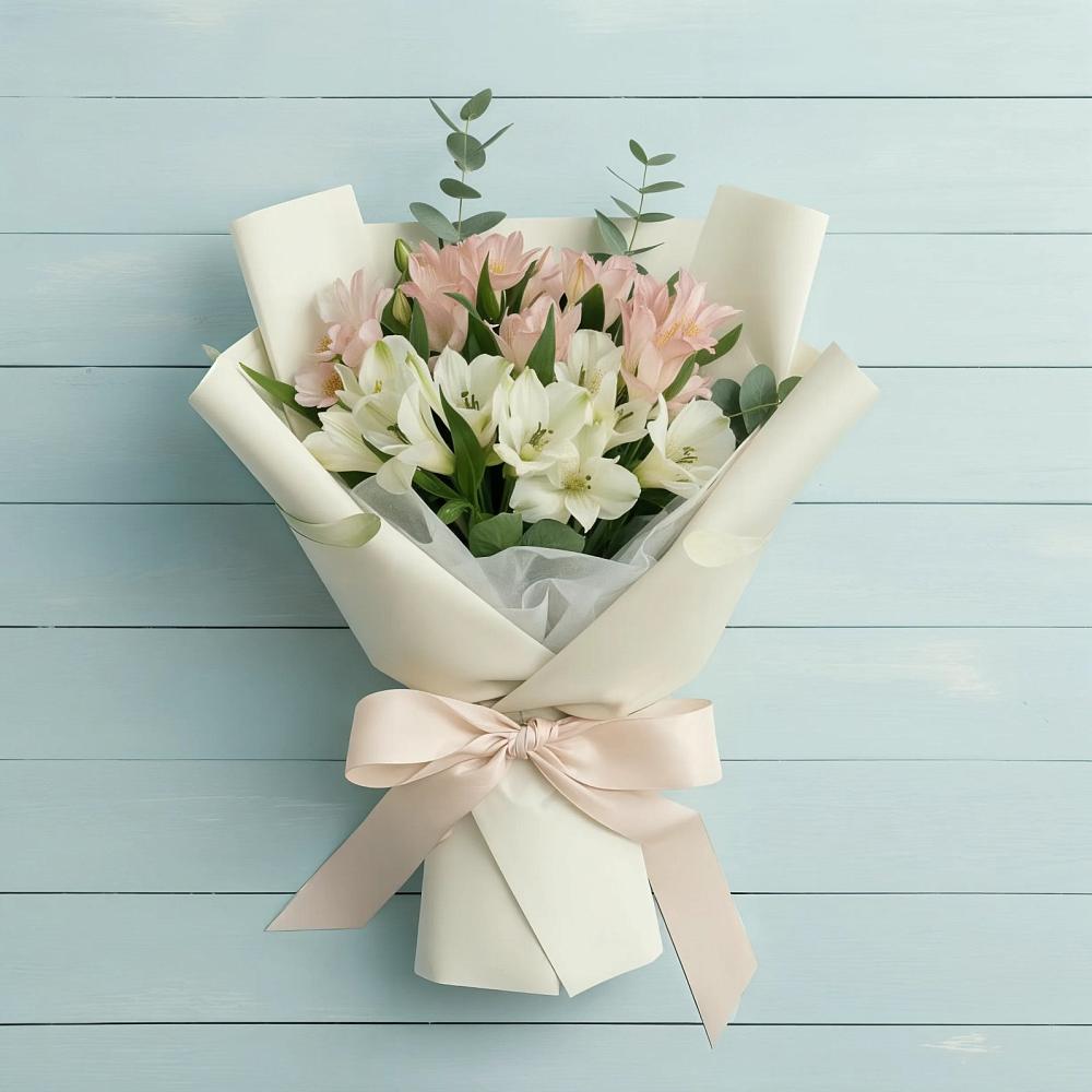 Букет Утренний поцелуй в Минусинске Букет цветов из: Альстромерии в Минусинске