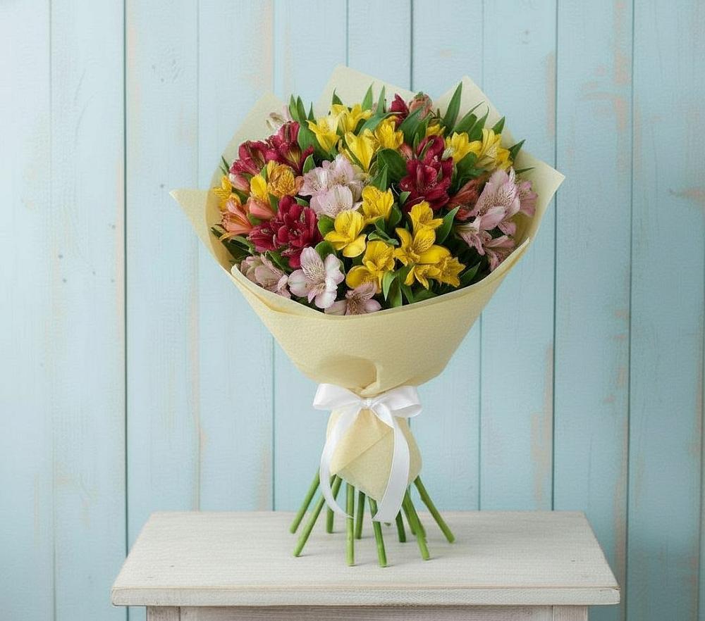 Букет Летние краски в Минусинске Букет цветов из: Альстромерии в Минусинске