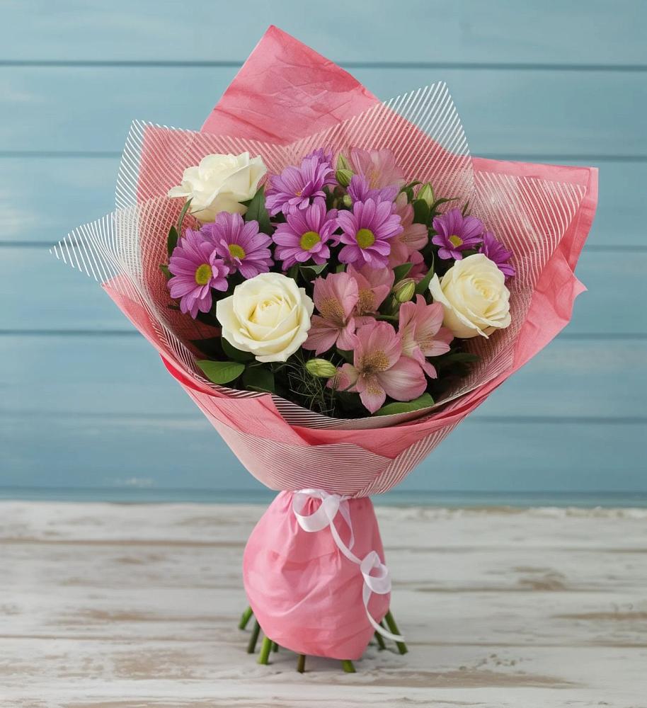 Букет комплимент в Минусинске Букет цветов из: Герберы в Минусинске