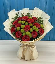 Букет Стихотворение в Минусинске Букет цветов из:  Розы и Хризантемы в Минусинске