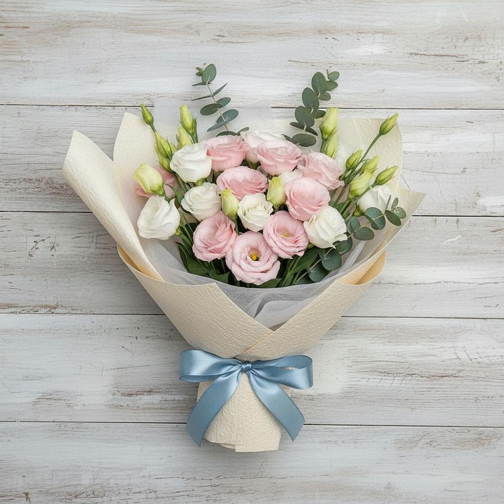 Букет шампанское в Минусинске Букет цветов из: Лизиантусы в Минусинске