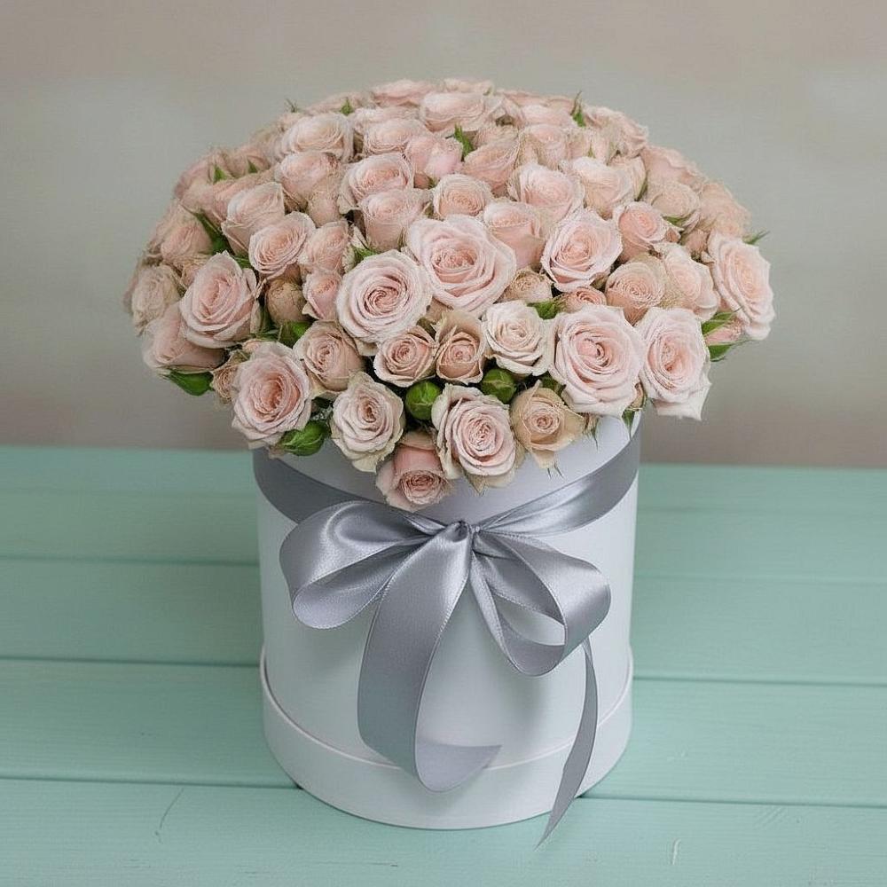 Композиция утонченная красота в Минусинске Цветочная композиция из Розы в шляпной коробке в Минусинске